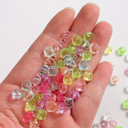 200pcs 8mm Summer Color Transparent Acrylic Beads