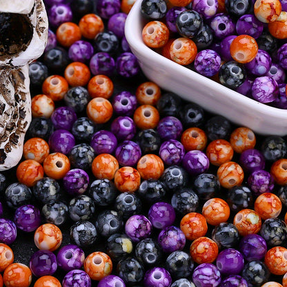 100pcs/set 8mm Halloween Color Round Beads