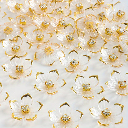 20pcs/set Transparent Flower Petal Acrylic Flatback Beads