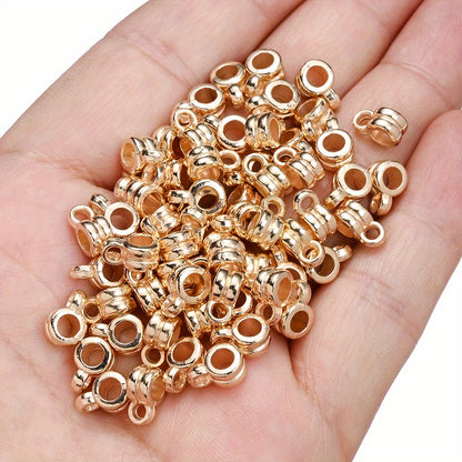 100pcs KC Golden & Silvery CCB Cylindrical Beads