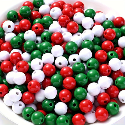 Christmas Round Acrylic Beads