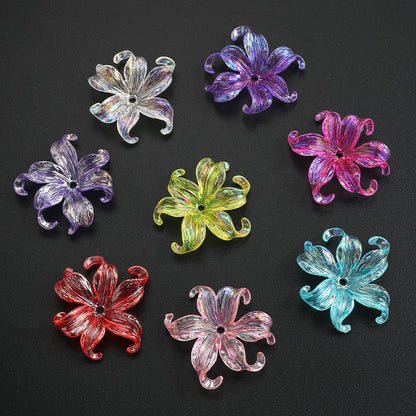 Acrylic AB Iridescent Petal Beads