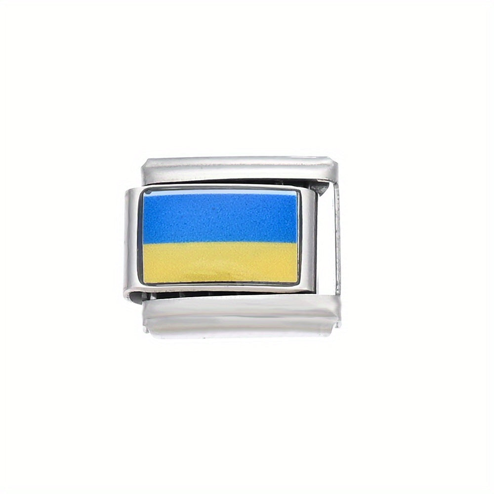 World Flag Alloy Bracelet Module