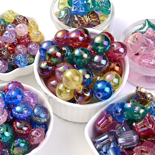 10pcs Colorful Acrylic Flower Bowknot Star Beads