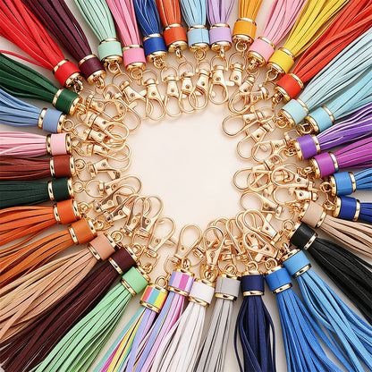 PU Leather Tassel Lobster Clasp Charms
