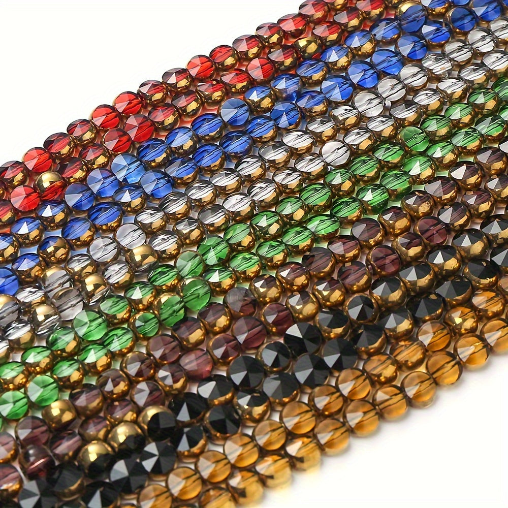 49PCS 6mm 16-Sided Faceted Glass Bead Set