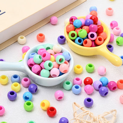 50pcs 9.5x12mm Colorful Acrylic Large Hole Beads