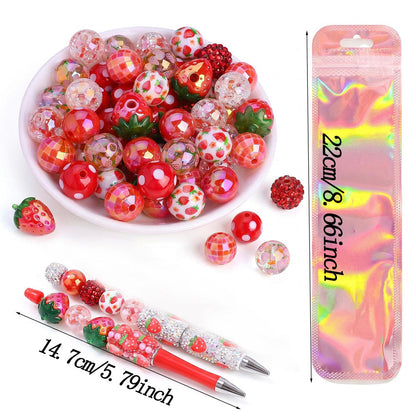 Strawberry Beadable Pen Set