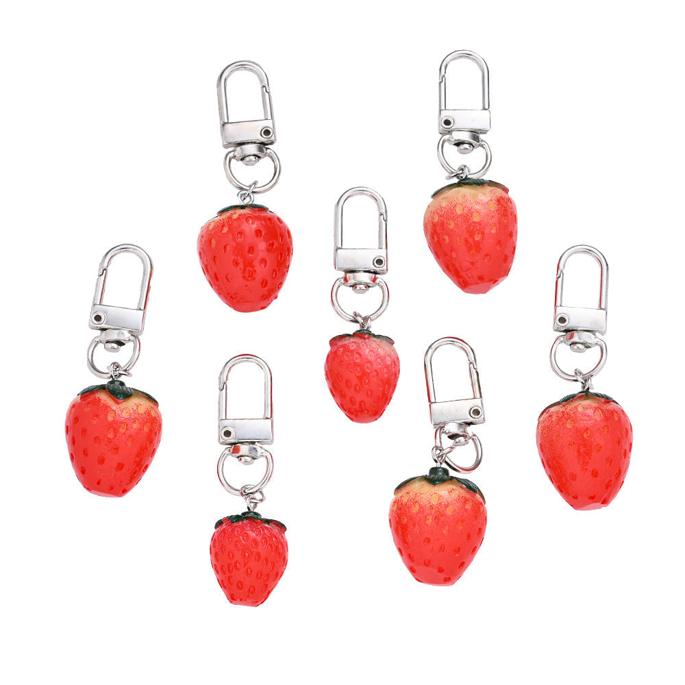 3D Strawberry Resin Pendant Charms