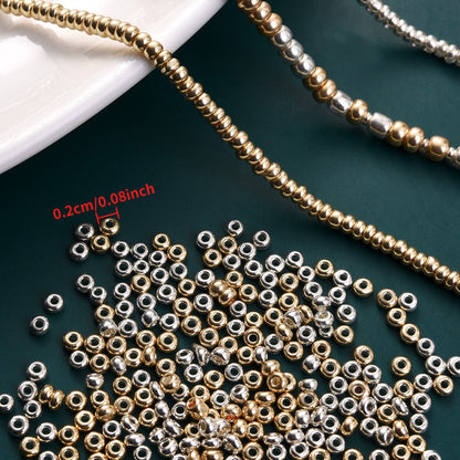 Gold and Silver 2/3/4 mm Glass Seed Beads
