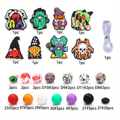 72-Piece Halloween Silicone Bead Set