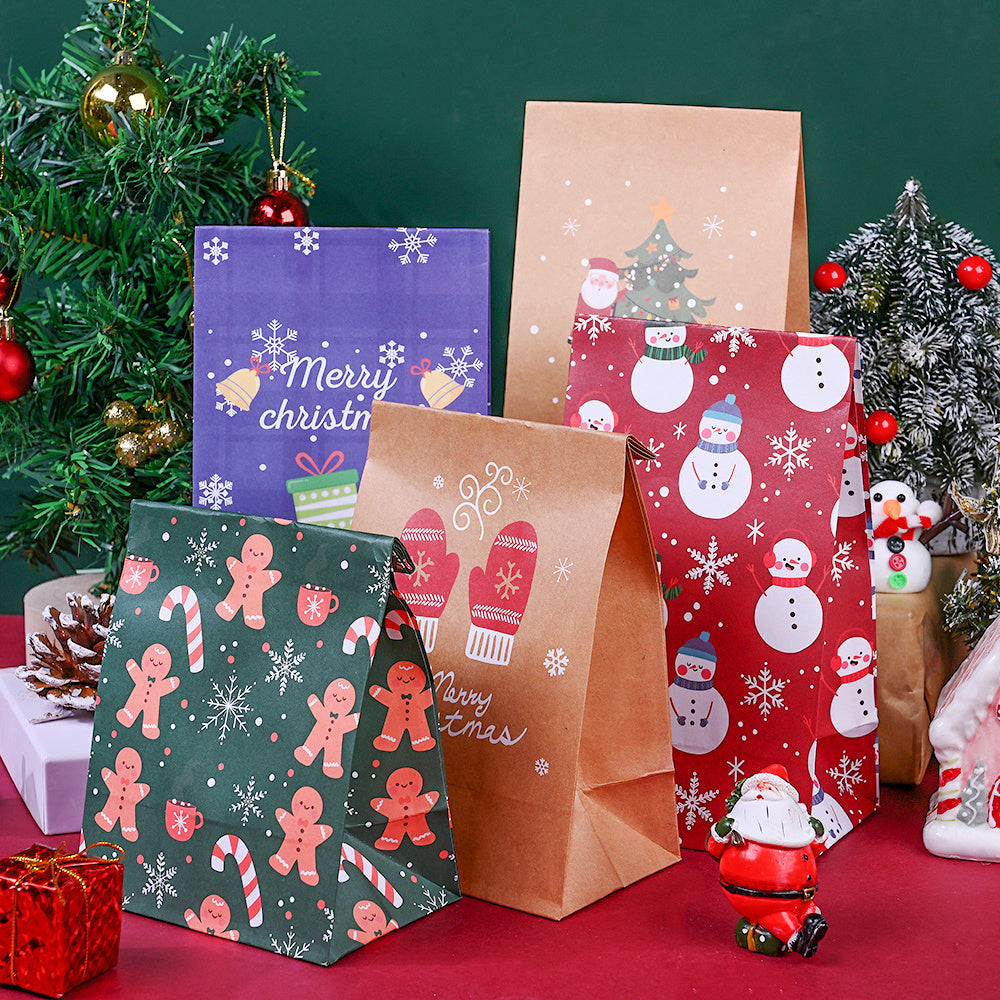 Christmas Paper Gift Bags with Sealing Stickers