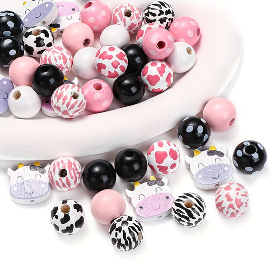 Bull Series Polka Dot Wooden Ball Beads