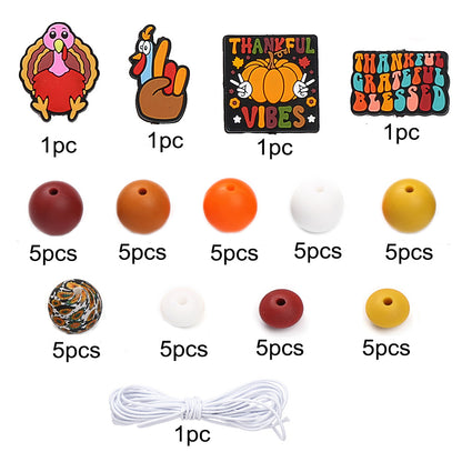Mix Style Silicone Beads Set with Beading Pens