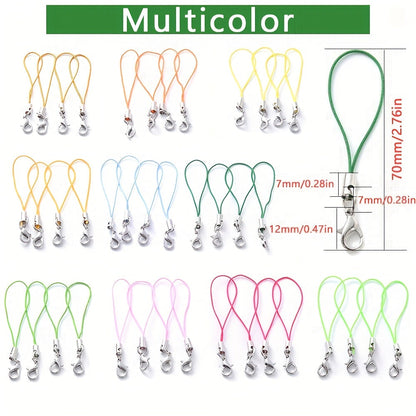 50PCS 70mm Colorful Nylon Lobster Clasp Strap Set