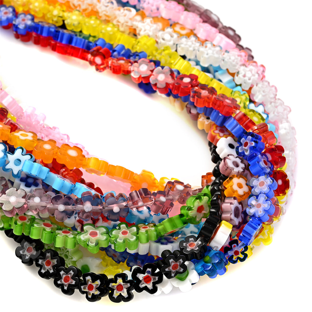 Daisy Lampwork Flower Beads