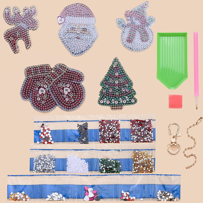Santa Snowman Acrylic Christmas Keychain Kit
