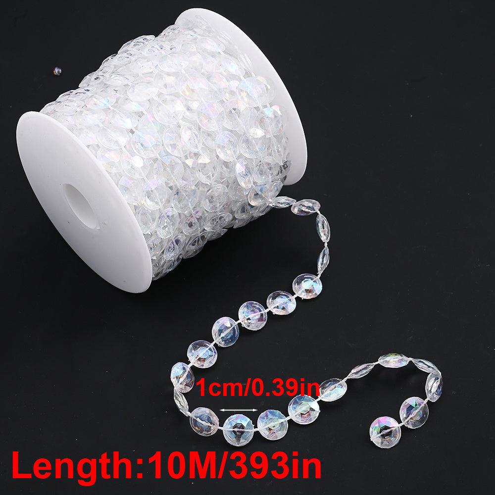10m 10mm Transparent Acrylic Bead Chain Roll
