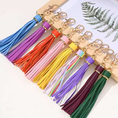 PU Leather Tassel Lobster Clasp Charms