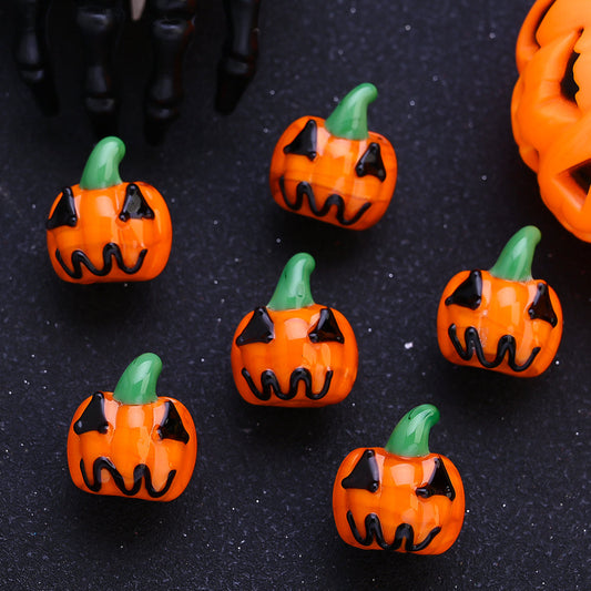 Orange Pumpkin Plastic Beads