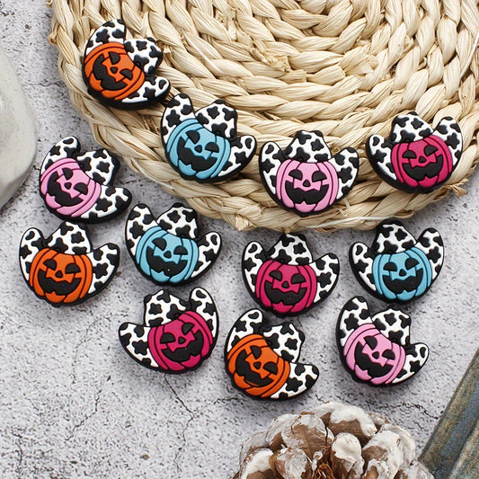 Mixed Color Pumpkin Mask Silicone Spacer Beads