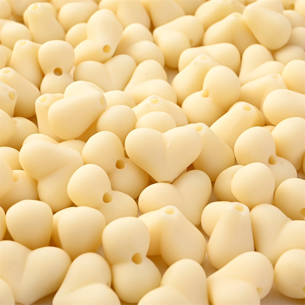 Acrylic Matte Heart Spacer Beads