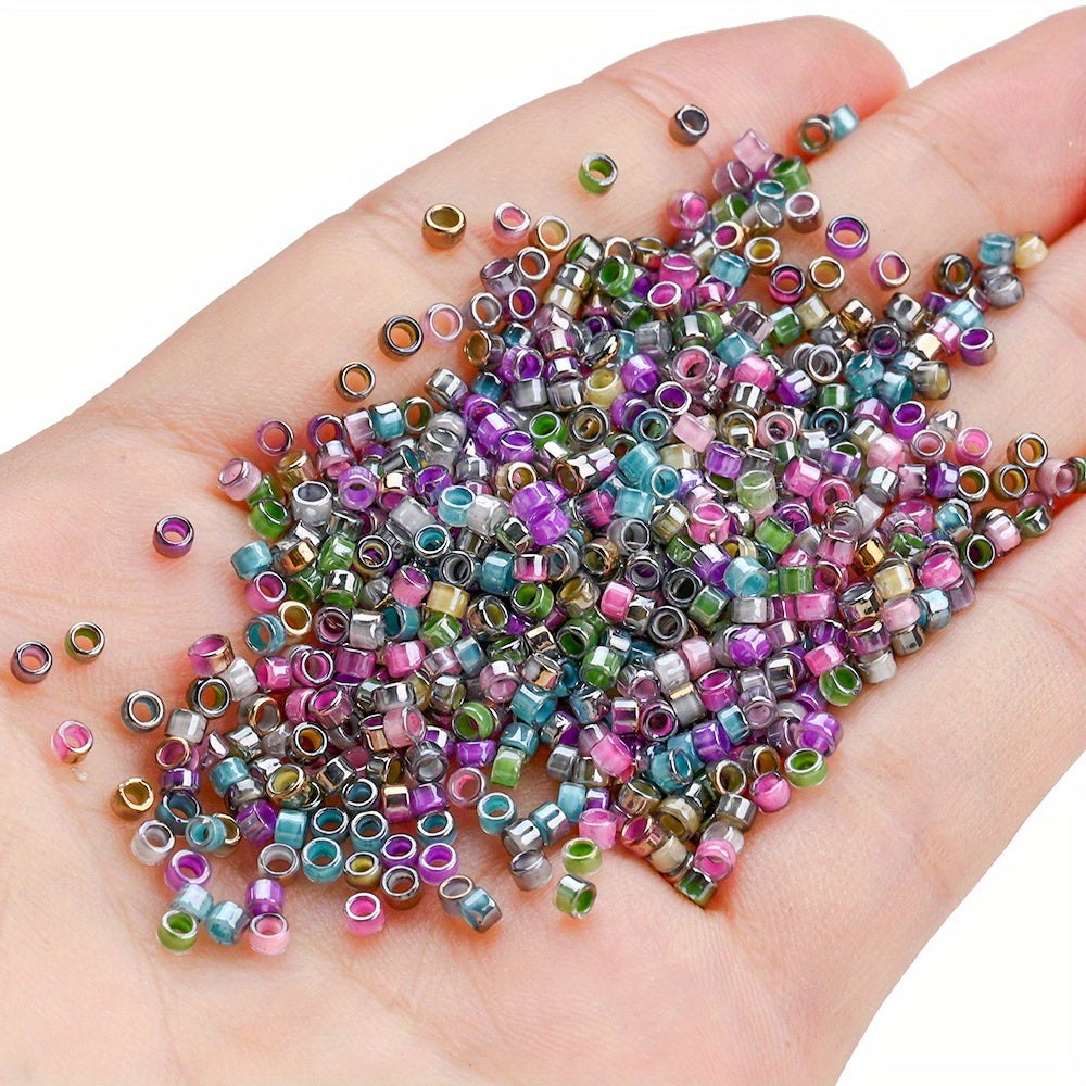 15g/bag 2mm Colorful Cylindrical Glass Seed Beads