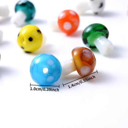 30pcs 10x14mm Mushroom Glass Beads