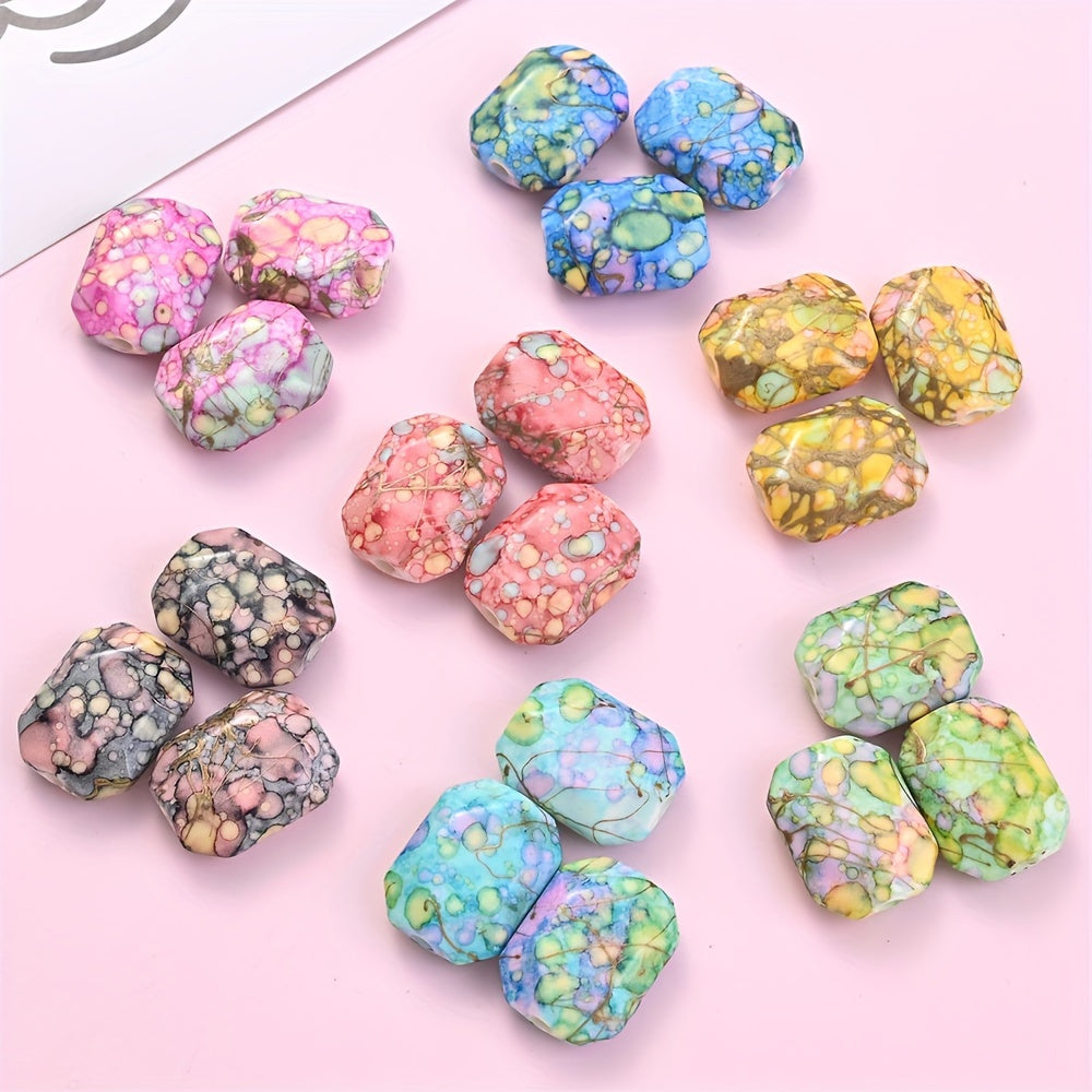 Mixed Color Hexagonal Acrylic Beads