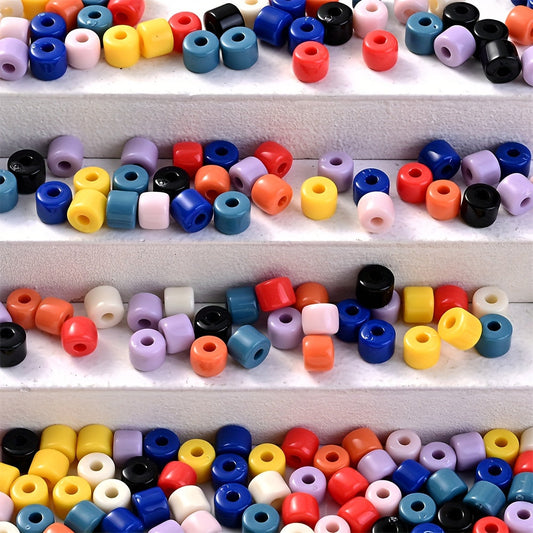 Cream Acrylic Tube Spacer Beads
