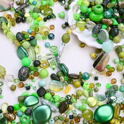 300pcs (about 175g) Green Acrylic Irregular Baroque Beads