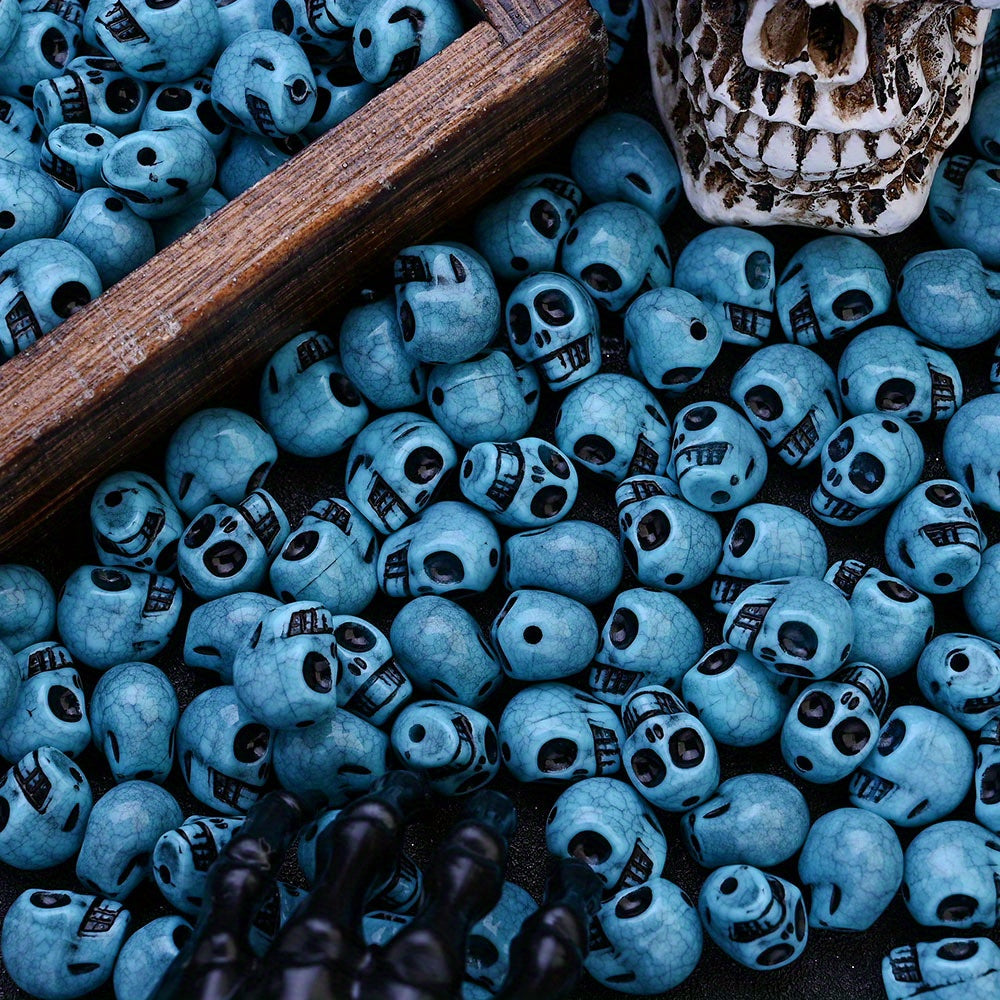 Blue Skull Acrylic Beads