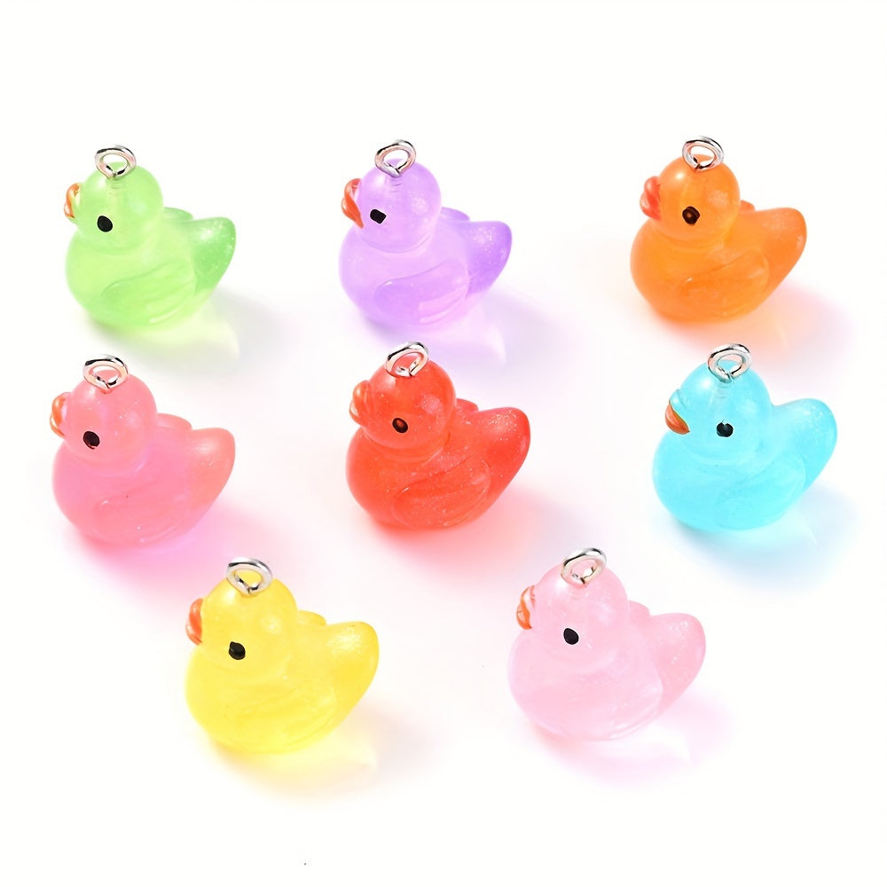 10PCS 16×20mm Luminous Duck Acrylic Bead Set
