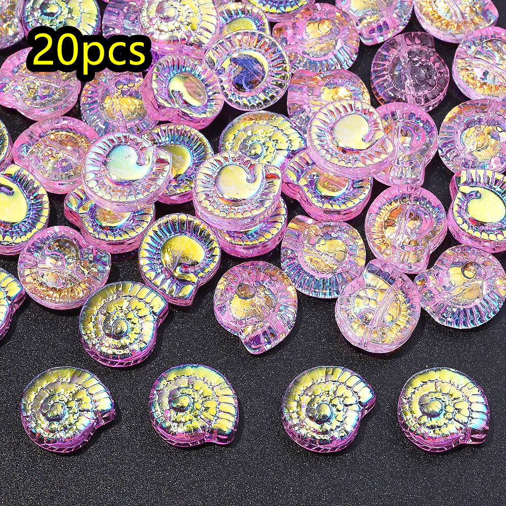 AB Conch Glass Beads