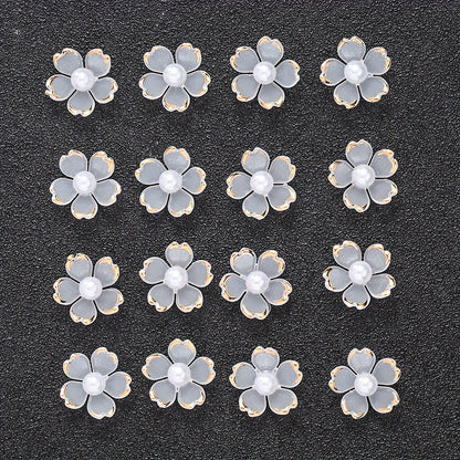 30pcs/set Transparent White Acrylic Cherry Blossom Flower Beads