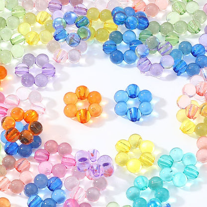 50pcs 17x16mm Transparent Flower Acrylic Beads