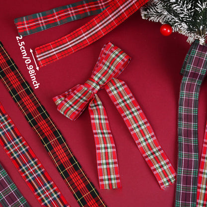 Christmas Plaid Polyester Ribbon