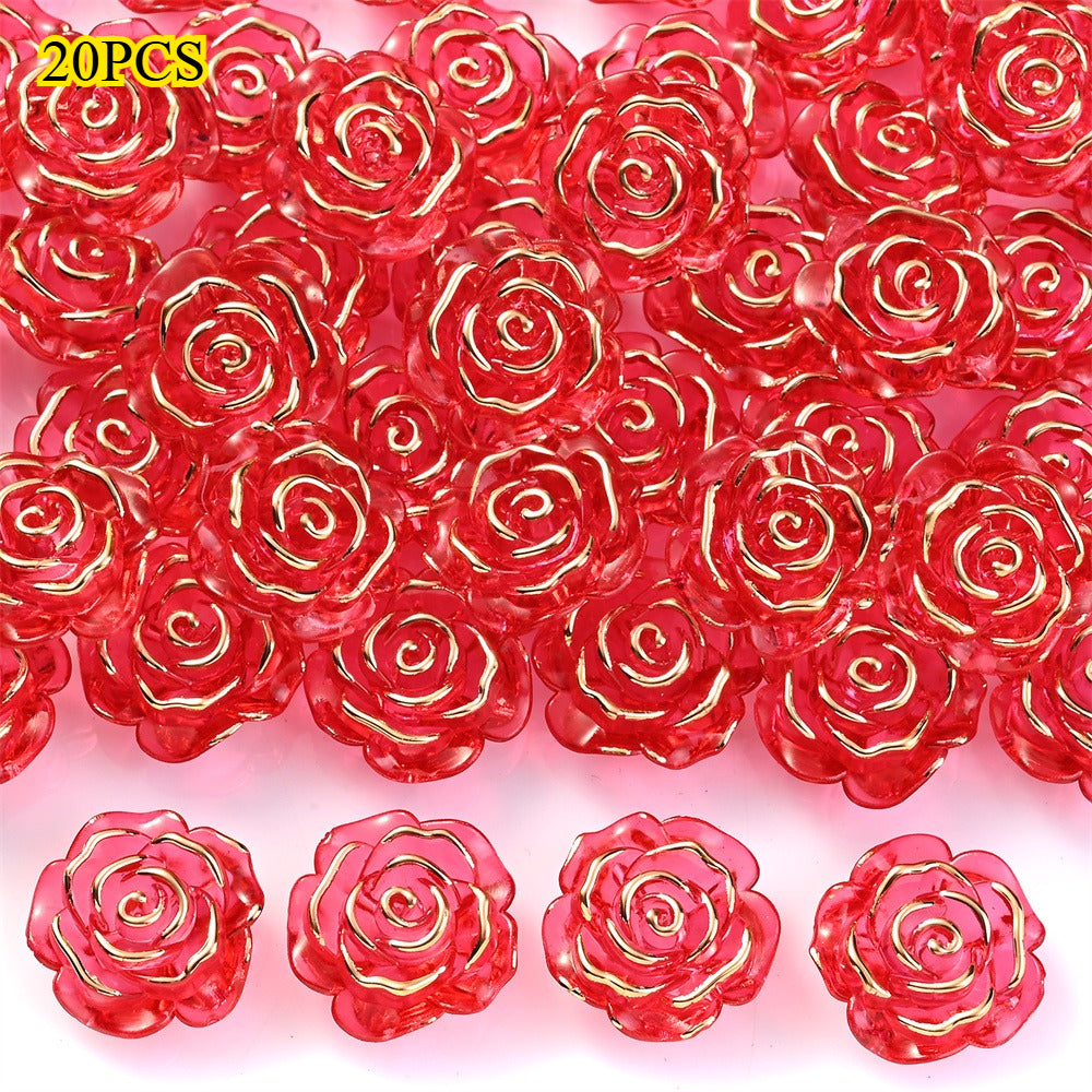Transparent Camellia Flower Acrylic Beads