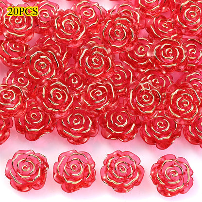 Transparent Camellia Flower Acrylic Beads