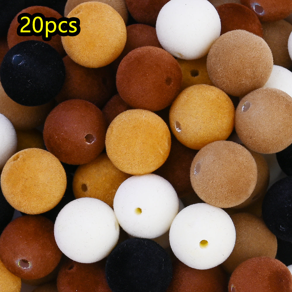 Velvet Fabric Acrylic Round Beads