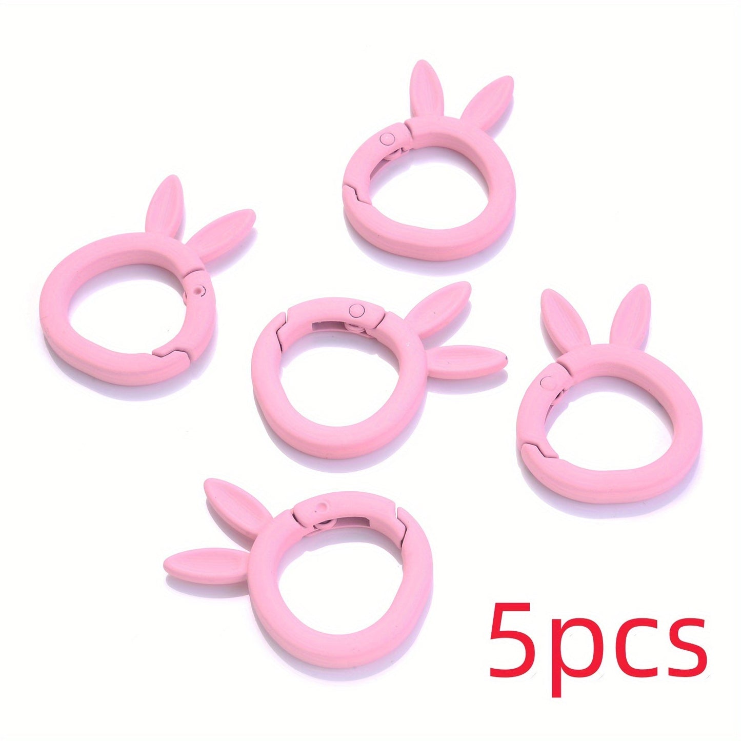5-Piece 37x27 mm Rabbit Ear Shape Metal Keychain Hooks