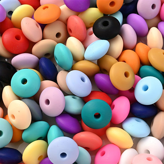 40pcs 6x12mm Colorful Silicone Beads
