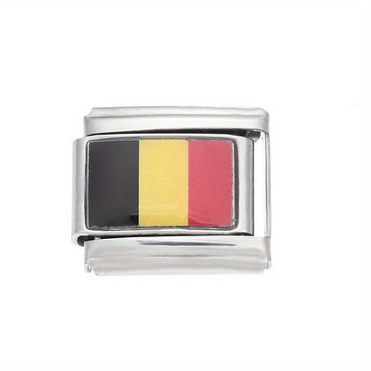 World Flag Alloy Bracelet Module