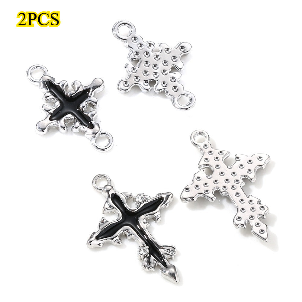 Y2K Rhinestone Cross Alloy Pendants