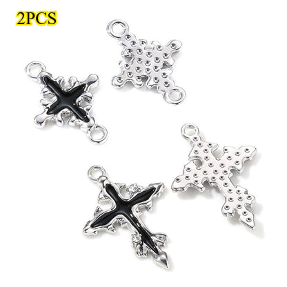Y2K Rhinestone Cross Alloy Pendants