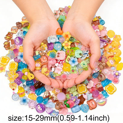 96pcs Rainbow Theme Acrylic Flatback Beads
