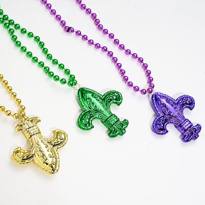 Mardi Gras Carnival Beaded Crown Necklaces