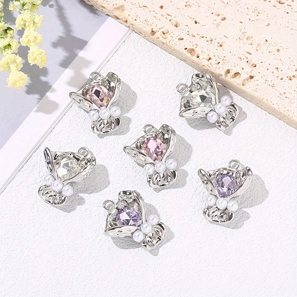 Bouquet Rhinestone Alloy Pendants