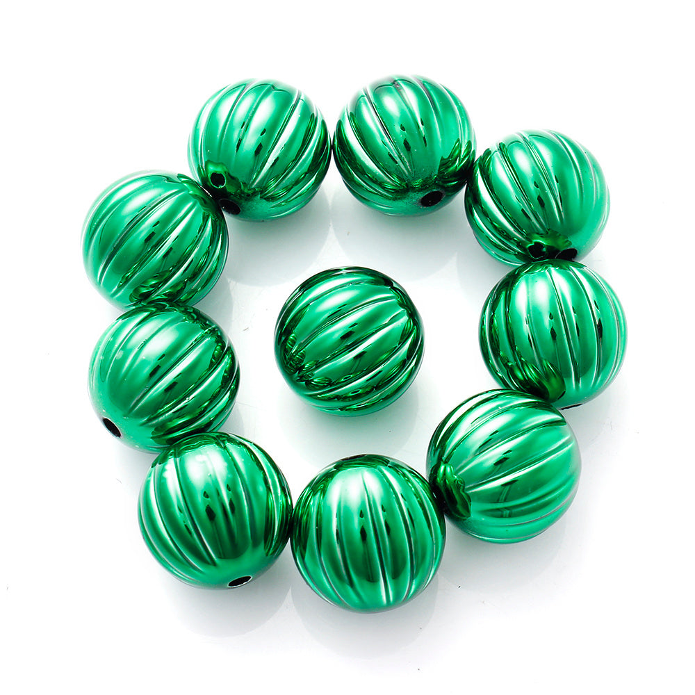 Pumpkin Round Acrylic Beads