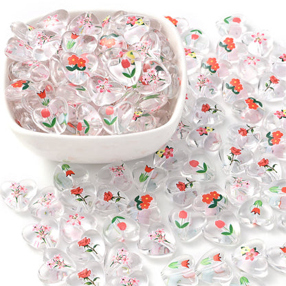 Transparent Acrylic Flower Beads